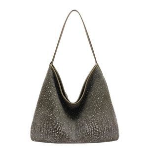 Hobo Bags Soft Suede Large Shoulder Bag Rhinestone Tote Purse And XD